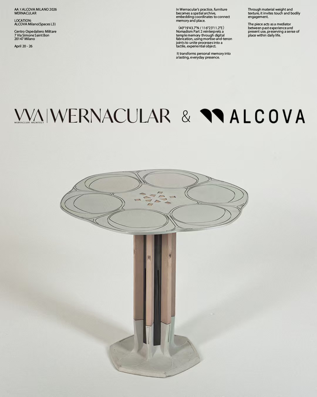 Wernacular × Alcova poster — studio view